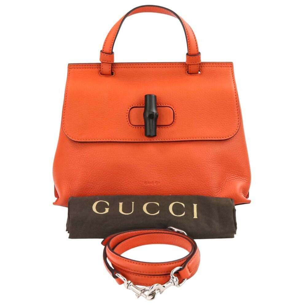 GUCCI Orange Bamboo Shoulder Bag - Picture 14 of 14